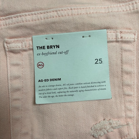 NWT AG The Byrne Ex Boyfriend Cut Off Shorts Size 25  Pastel Pink (063] - Picture 3 of 6